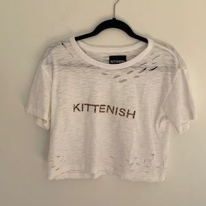 Kittenish crop top with cut outs